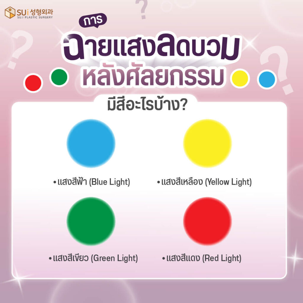 ฉายแสงลดบวม มีสีอะไรบ้าง