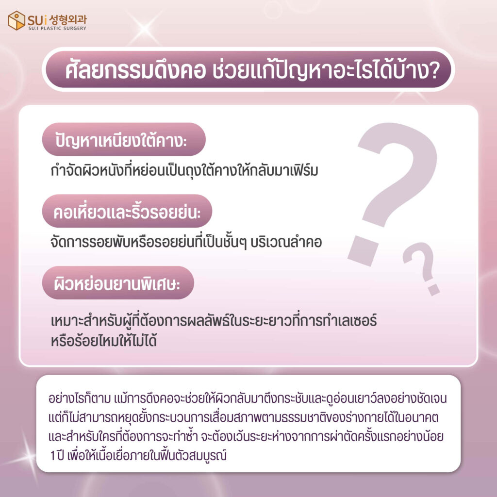 ศัลยกรรมดึงคอช่วยเรื่องอะไรบ้าง